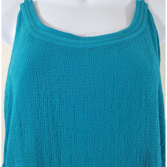 Worthington Woman Polynesian Blue Sleeveless Top 2X Plus New With Tag Flowy Soft - Picture 8 of 9